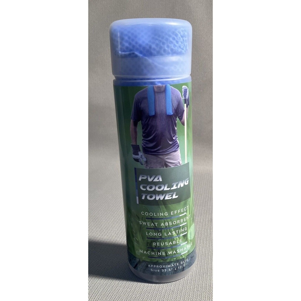 Cooling Towel 33.5 x 13"‎ PVA Absorbent Cloth Reusable - Blue